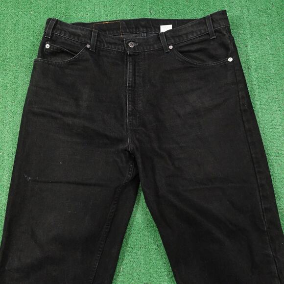 VINTAGE LEVI'S 550 RELAXED FIT ORANGE TAB USA BLACK DENIM JEANS 38X32 (37X31) - Picture 2 of 12